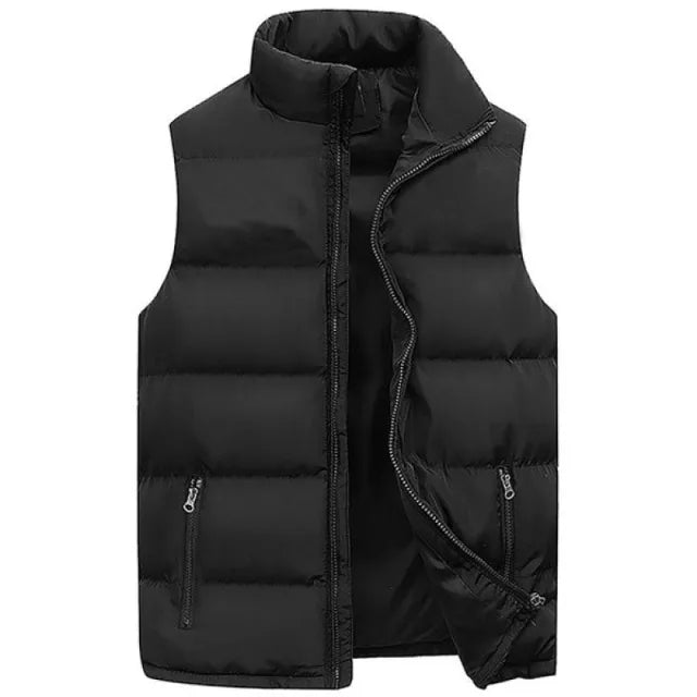Mens Vest Jacket Warm Sleeveless Jackets Winter Waterproof Zipper Coat Autumn Stand-up Collar Casual Waistcoat Brand Clothing 