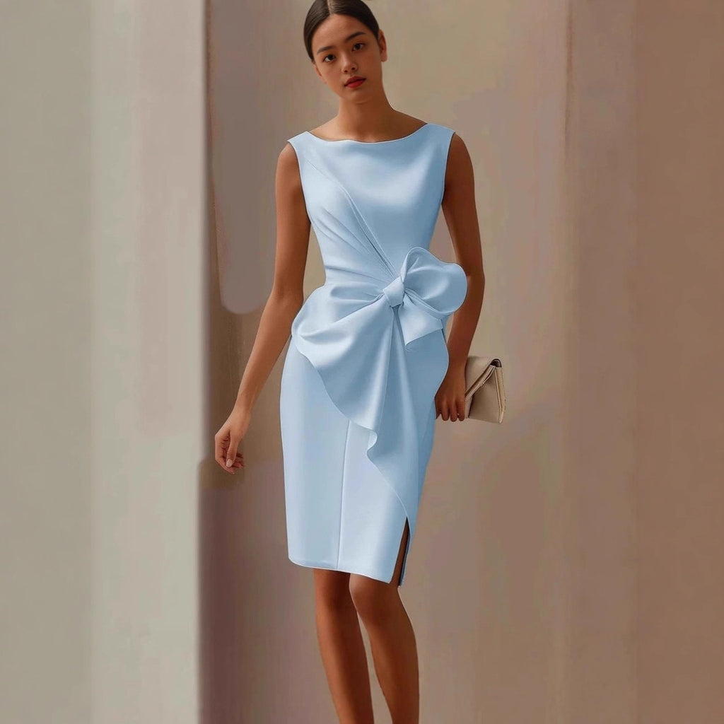 Bow-knot Fashion Sleeveless Midi Dress vestido