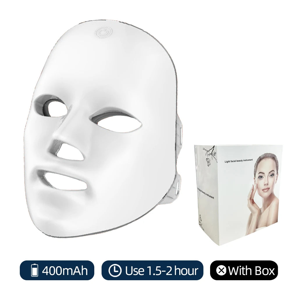 Wireless 7 Color LED Face Mask Portable Photon LED Facial Mask Anti Aging Repair Skin Face Lifting Skin Care Beauty Mask Tool 