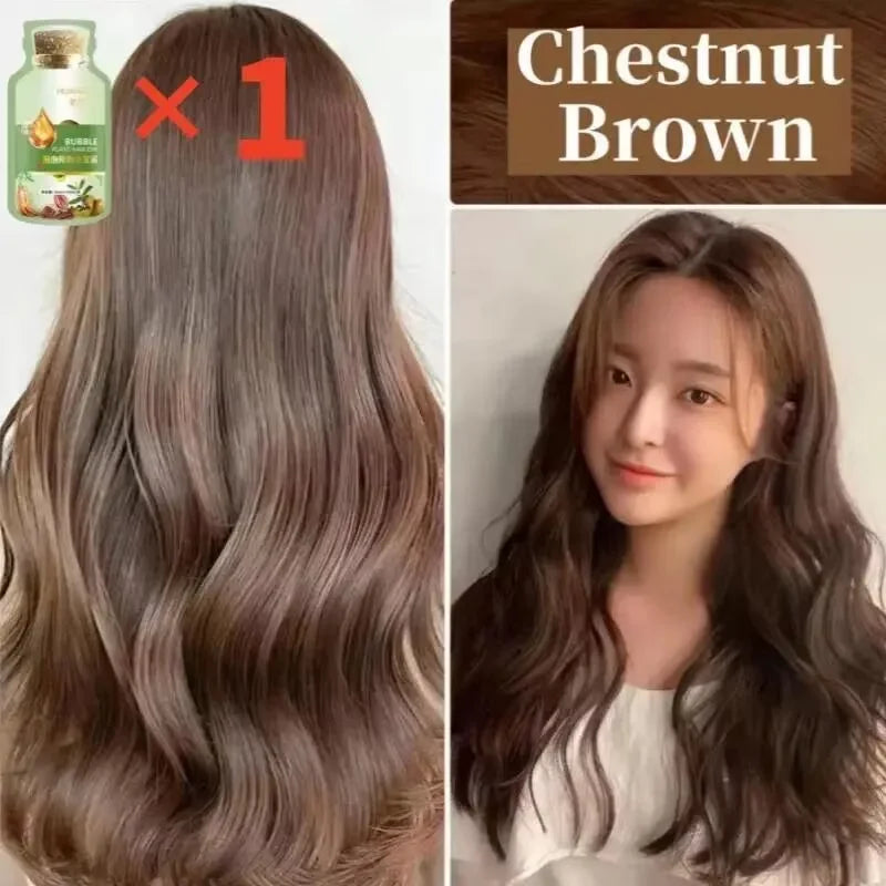 100ml Natural Herbal Hair Dye Shampoo 3 in 1 Change Hair Color Gray Hair to Dark Brown Black Deep Nourishing Fashion Hairs Care 
