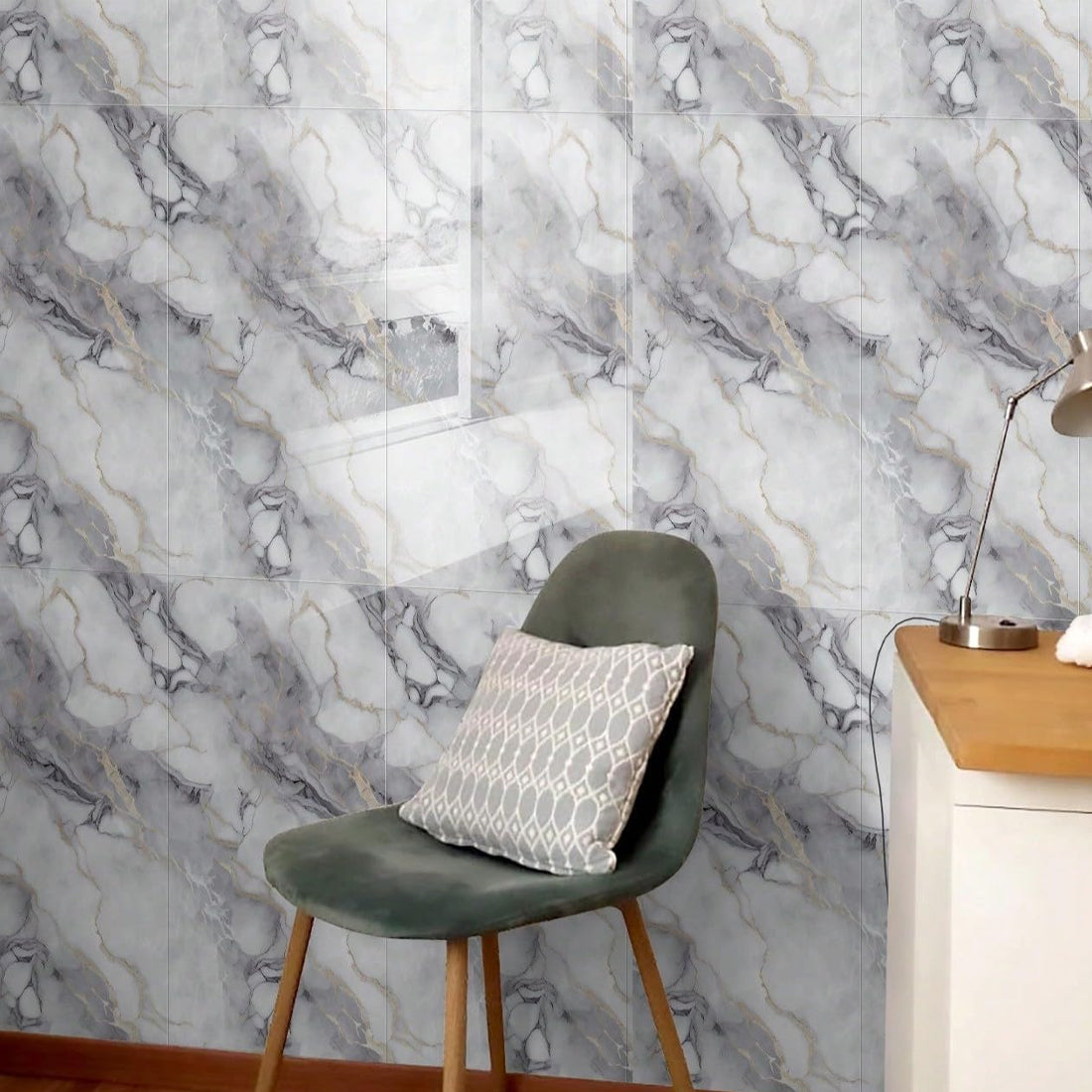 12 Pcs  Ceramic Tile Wall Stickers Stick On Kitchen Bathroom Home Decor