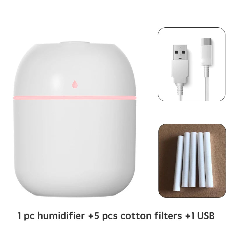 220ml Portable USB Ultrasonic Air Mini Humidifier Essential Oil Diffuser Car Purifier Aroma Anion Mist Maker