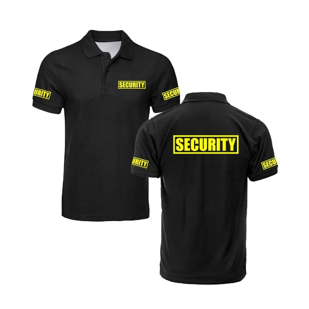Summer Classic Security Polo Shirt Man Guard Bodyguard Uniform Work Clothes Light & Soft Casual Unisex Men's Golf Polos Shirts 