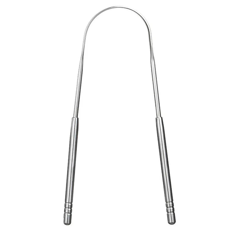 3pcs Stainless Steel Tongue Scraper U-shaped Metal Fresh Breath Cleaning Coated Tongue Toothbrush Oral Hygiene Care Tools