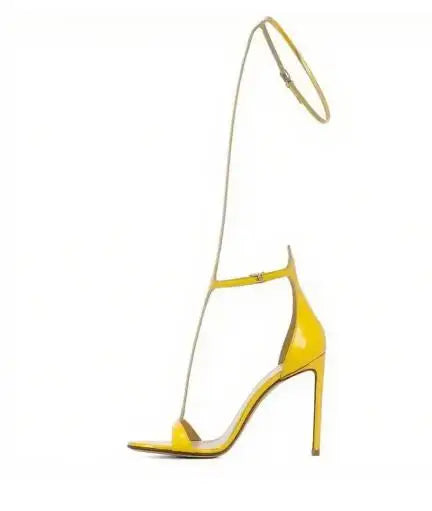 2025 Sexy T-Strap Summer Women's Sandals Gold Heel Sandales Female Thin High Heels 10cm 12cm High Heel Sandals 44 