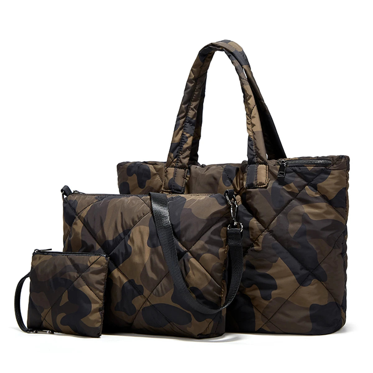 3-Piece Set Large-Capacity Multi-Pocket Lightweight Fashionable New-Style Women's Shoulder, Handheld & Crossbody Bag
