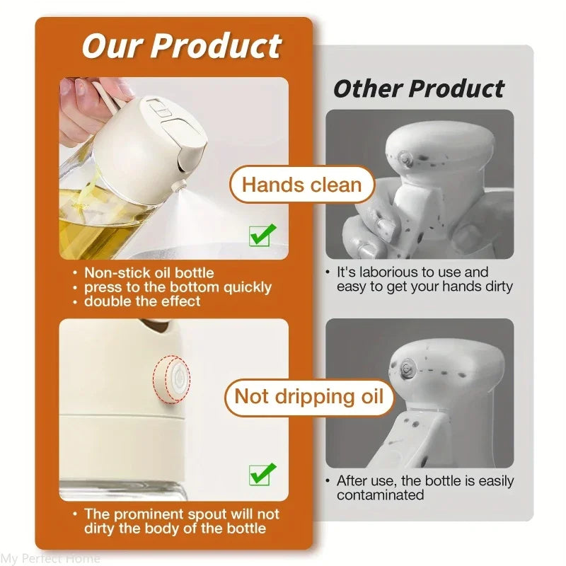 Plastic Spray Oil Sprayer Bottle Spray Oil Dispenser Oil Jar Cruet BBQ Kitchen Baking Roasting Picnic Kitchen Tool 