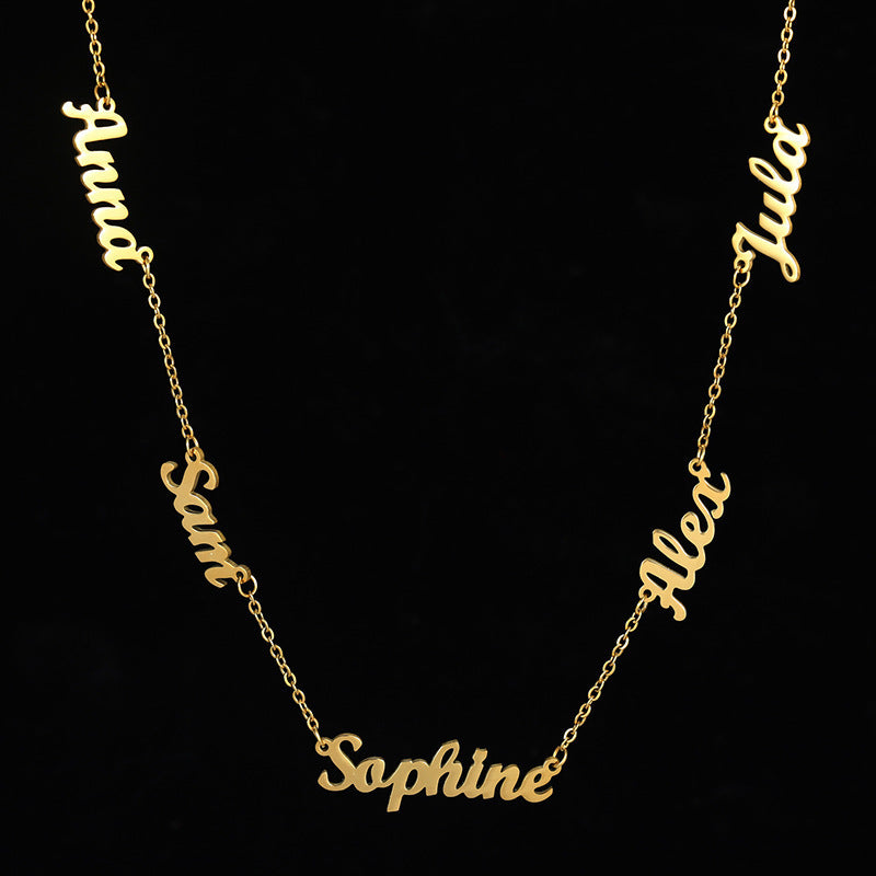 Personalized DIY Necklace With Name And Lock Steel Collar Chain