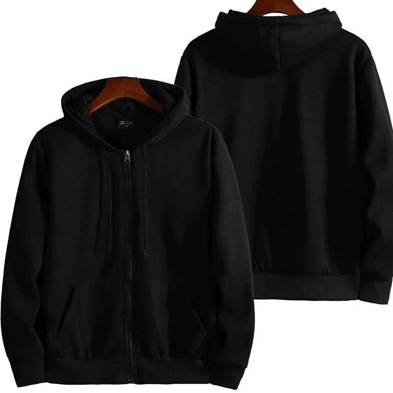 Zipper Hoodies Autumn Winter Men's New Long Sleeve Hooded Sweatshirt Fashion Casual Male Outfit Sportwear Loose Fit Clothes 