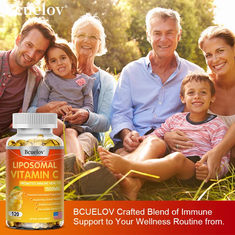 Liposomal Vitamin C - Promotes Collagen Production, Supports Skin, Immune Health, Powerful Antioxidant, Energy Supplement 