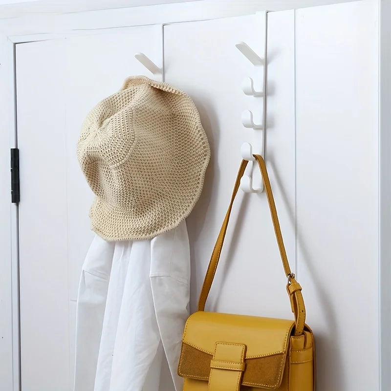 1pcs Bedroom Door Hanger Clothes Hanging Rack Over The Door Plastic Home Storage Organization Hooks, Purse Holder For Bags Rails 