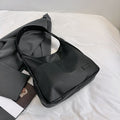 Large-Capacity Retro Solid-Color Textured Simple Casual Tote Bag