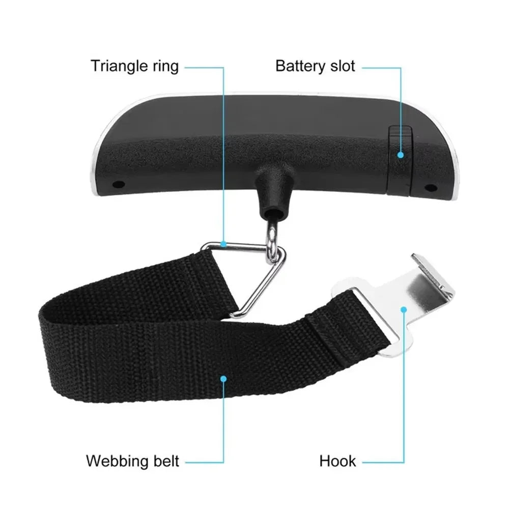 50kg Portable Hanging Scale Electronic Hand Luggage Scale Digital Display Suitcase 110lb Travel Baggage Bag Weighing Tools 