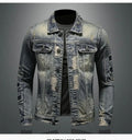 2024 winter denim jacket male Fashion Trench Coat Trend Jacket Men's Casual jackets men classic style denim Coat men full M-4XL 