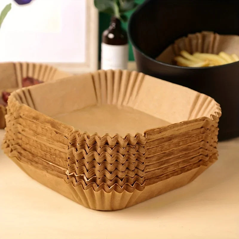 50/100pcs Square Silicone Oil Paper Mini Air Fryer Liner Suitable For Most Air Fryers Non Stick Air Fryer 