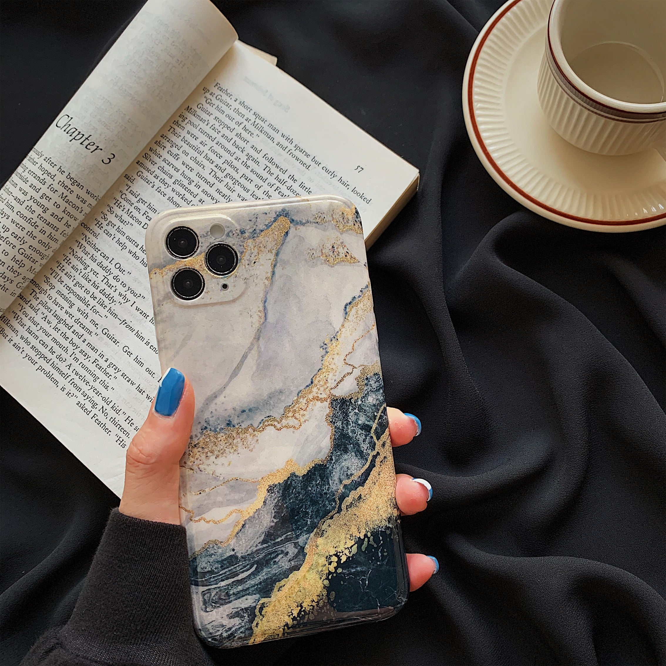 Compatible with Apple, Glitter Marble Apple Phone Case