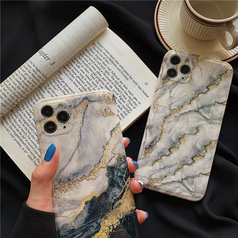 Compatible with Apple, Glitter Marble Apple Phone Case