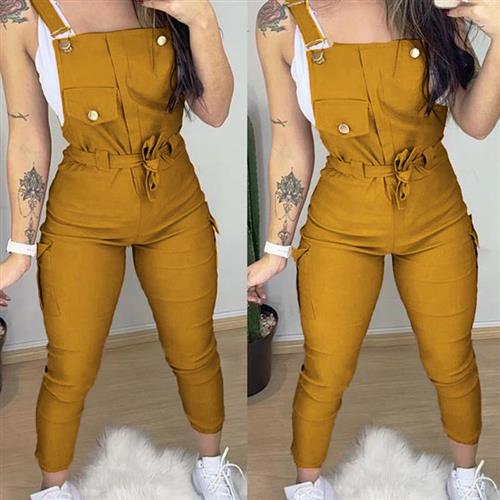 Pocket Threen-Dimensional Sling Jumpsuit