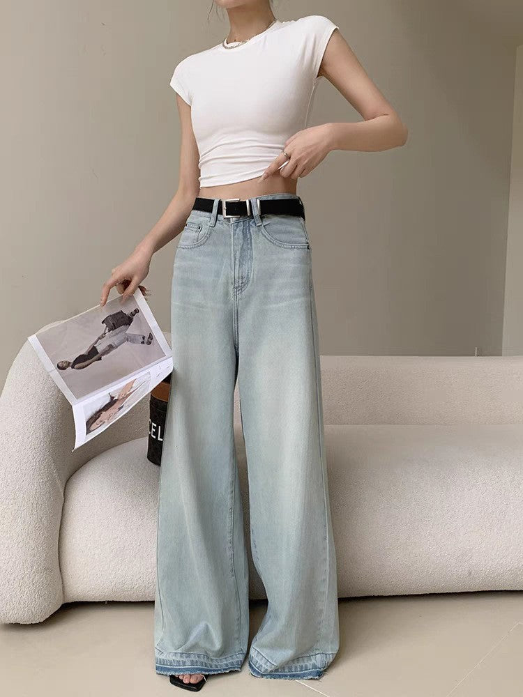 Loose Slimming And Straight Wide Leg Mop Pants
