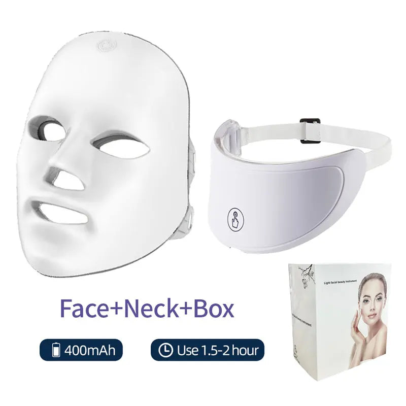 Wireless 7 Color LED Face Mask Portable Photon LED Facial Mask Anti Aging Repair Skin Face Lifting Skin Care Beauty Mask Tool 