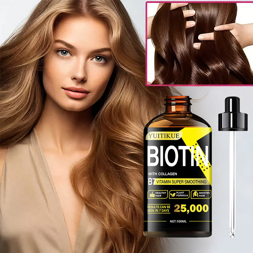 Biotin Collagen Care Oil 100ml - Rich in Vitamin B7, healthy plant-based formula, fast absorption, for super smooth hair
