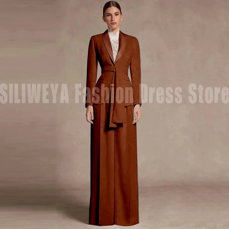 Fashion Office Lady Blazer Pants Female Suit Formal White Jacket Trouser Business Work Wear 2 Piece Set Conjuntos De Mujer