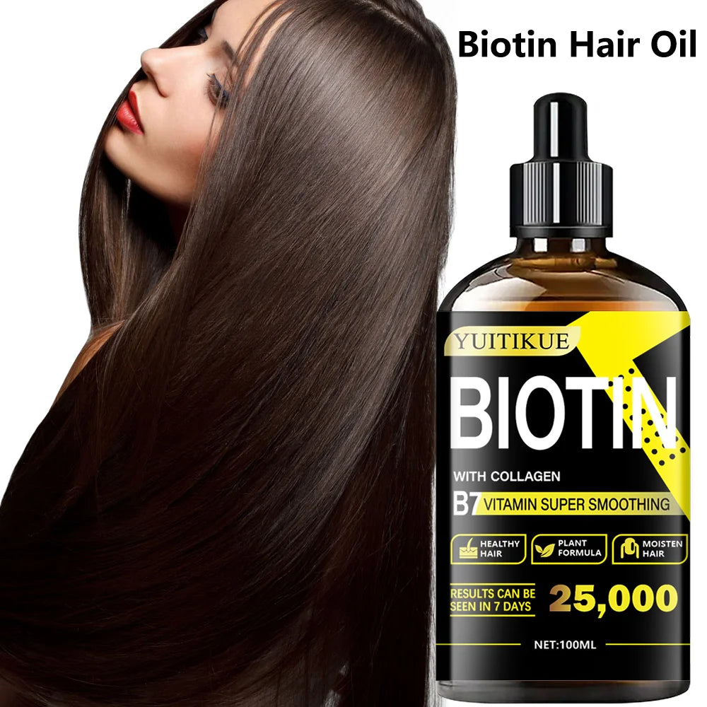 Biotin Collagen Care Oil 100ml - Rich in Vitamin B7, healthy plant-based formula, fast absorption, for super smooth hair
