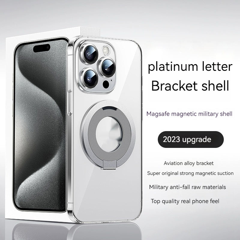 Creative Phone Case Pivot Protective Cover Advanced Magnetic Transparent Silicone Drop-resistant
