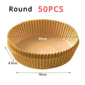 50/100PCS Air Fryer Disposable Paper Square Round Baking Paper Barbecue Plate NonStick Mat Kitchen Oven Oil Absorbing Paper Tool 
