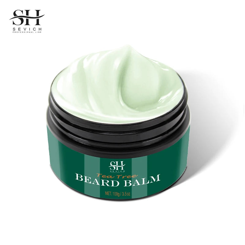 Beard Growth Kit For Men Tea Tree Hair Enhancer Thicker Beard Care Oil Nourishing Moisturizing Beard Conditioner Anti Hair Loss 