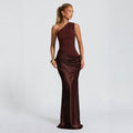 Slim Off-shoulder Bodycon Maxi Dress Solid Color Sleeveless  Evening Party Gown Dresses For Women Clothing. VestIdo