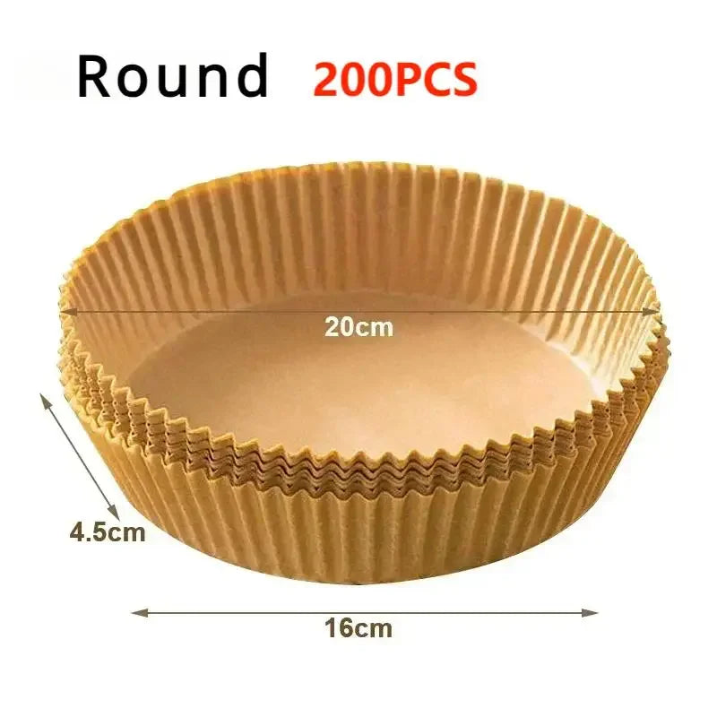 50/100PCS Air Fryer Disposable Paper Square Round Baking Paper Barbecue Plate NonStick Mat Kitchen Oven Oil Absorbing Paper Tool 