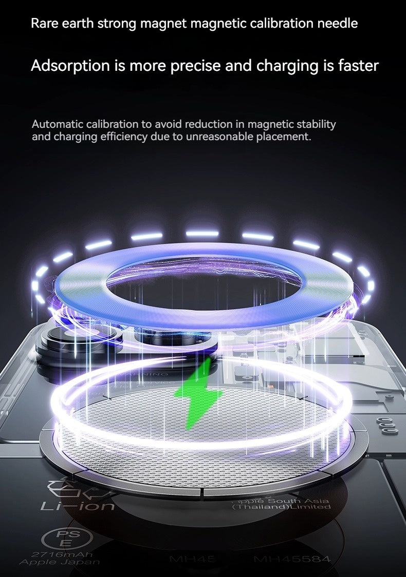 Creative Phone Case Pivot Protective Cover Advanced Magnetic Transparent Silicone Drop-resistant