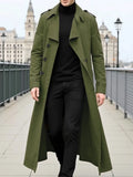 Men's Jacket Spring Autumn Thin Trench Coat Double-Breasted Warm X-Long Lightweight Jacket Fashionable Wear Blazer Streetwear