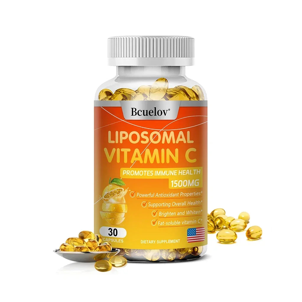 Liposomal Vitamin C - Promotes Collagen Production, Supports Skin, Immune Health, Powerful Antioxidant, Energy Supplement 
