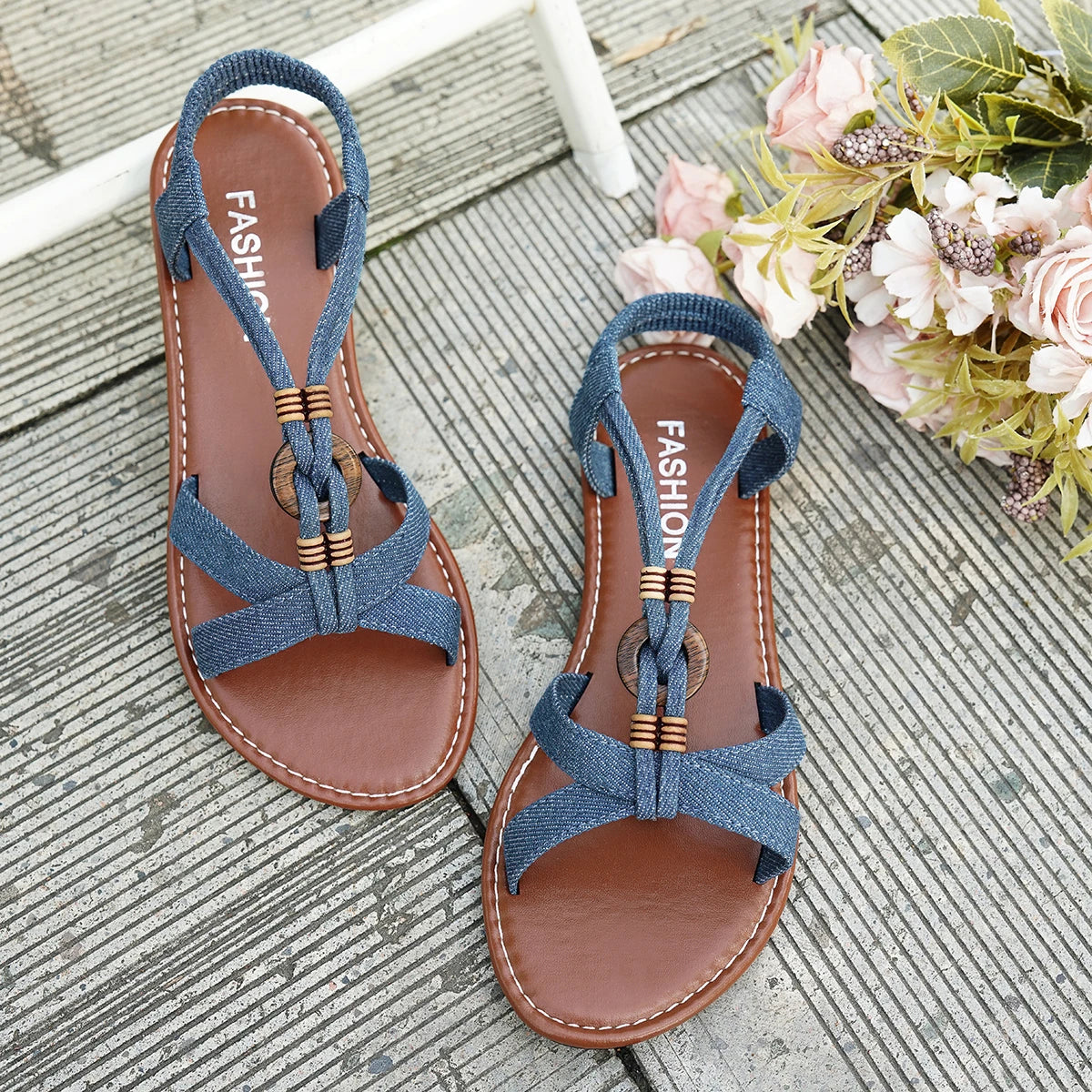 Women Sandals Bohemia Style Summer Sandals Women Soft Bottom Low Heels Shoes Woman Non-slip Summer Shoes Sandalias De Mujer