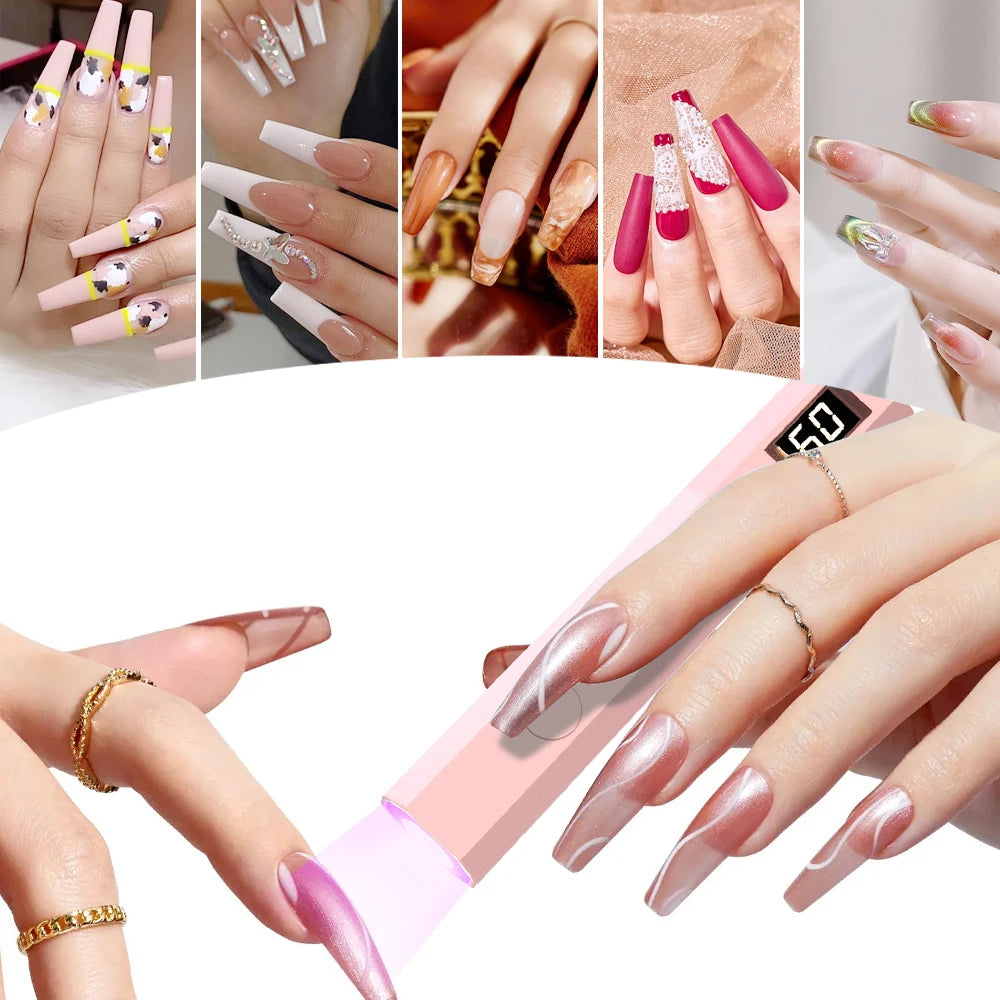 YIKOOLIN Mini Handheld UV Light Fast Gel Nail Drying Lamp for Home Salon Tools Professional Nail Phototherapy Flashlight Pen 