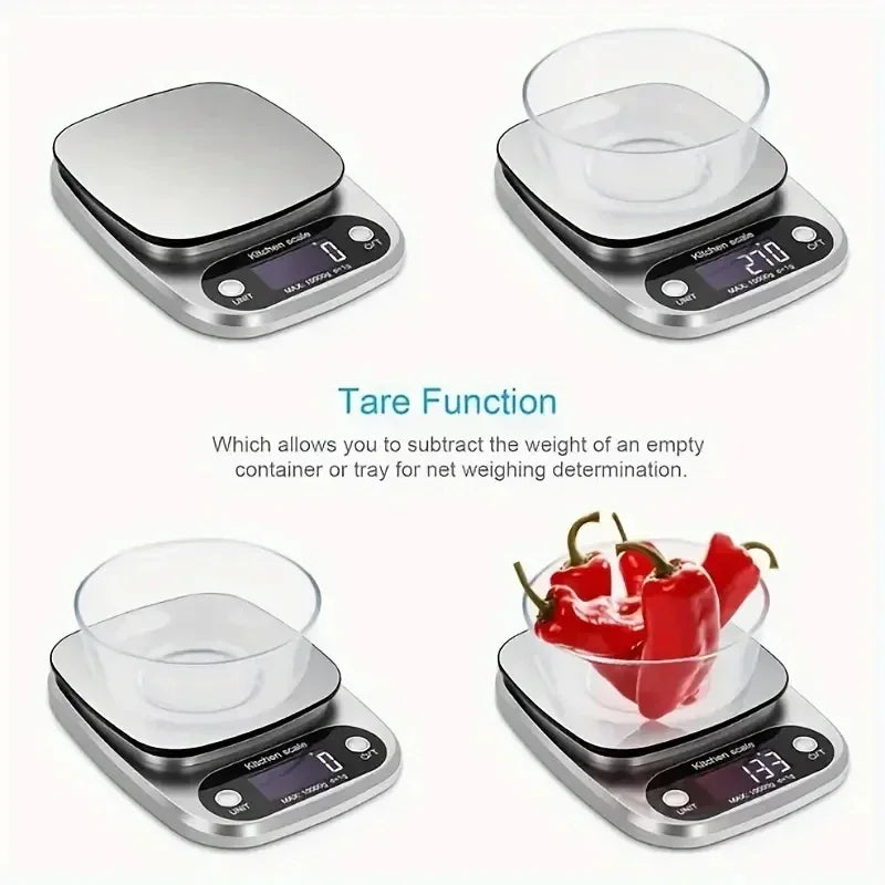 1pc Accurate Digital Kitchen Scale for Cooking and Baking - 22lb Capacity in Grams and Ounces Perfect for Coffee Meat and More 