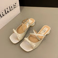 Women High-heel Sandals Fashion Thick Heel Butterfly-knot Women Sandals 2025 Summer Ladies Outdoor Gladiator Sandalias De Mujer