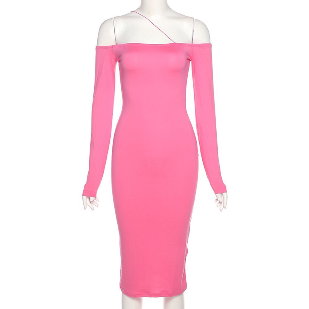 One-shoulder Strap High-waist Slim-fit Hip Dress