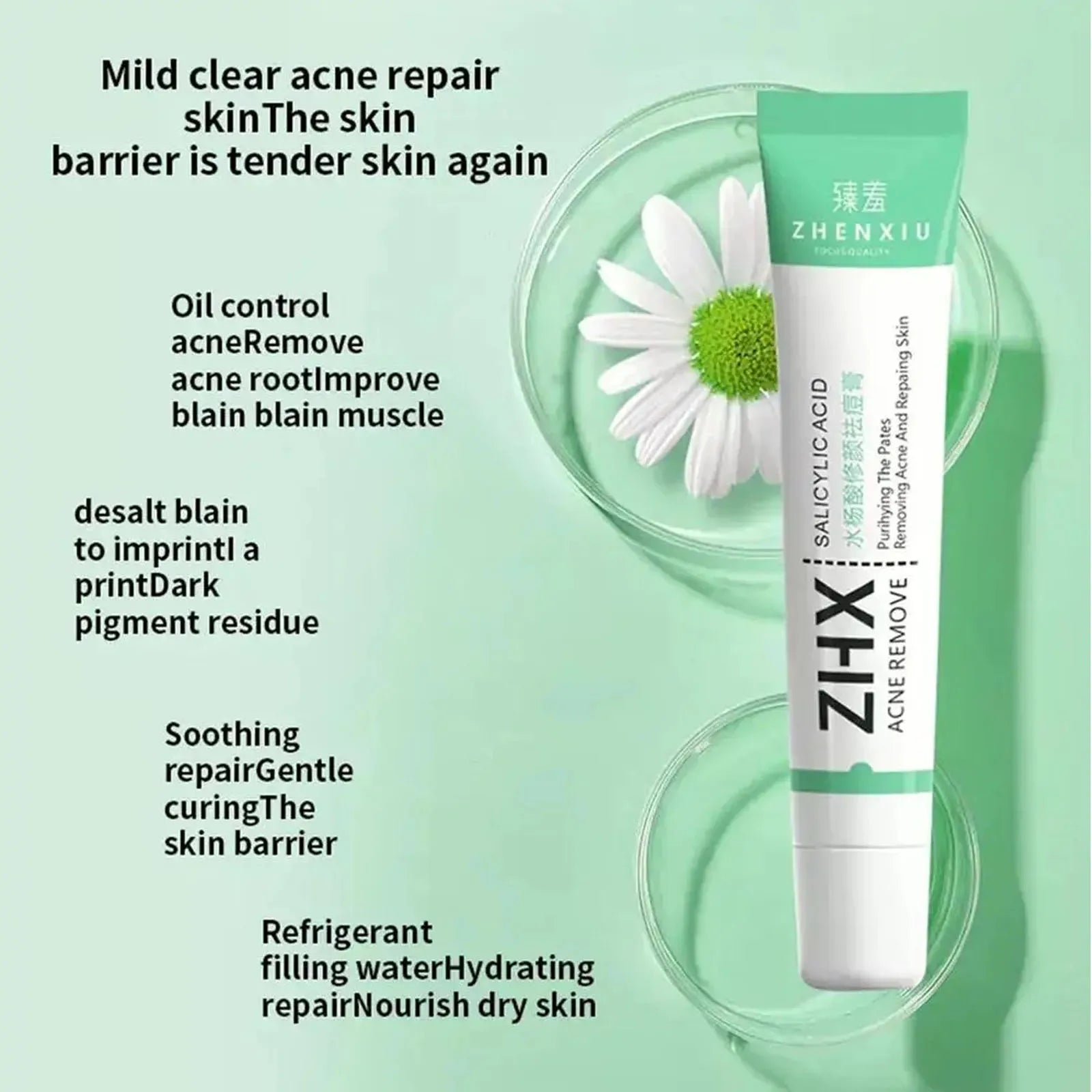 Salicylic Acid Shrink Pore Cream Elimination Large Pores Remove Blackehead Oil Control Face Smooth Repairing Skin Care Products