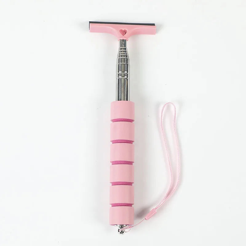 Car Rearview Mirror Wiper Cleaning Tool Auto Glass Mist Cleaner Scraper Car Accessories Handle Telescopic Window Cleaning Brush 