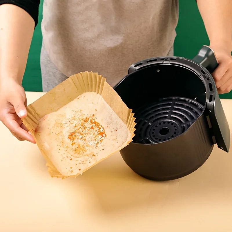 50/100pcs Square Silicone Oil Paper Mini Air Fryer Liner Suitable For Most Air Fryers Non Stick Air Fryer 