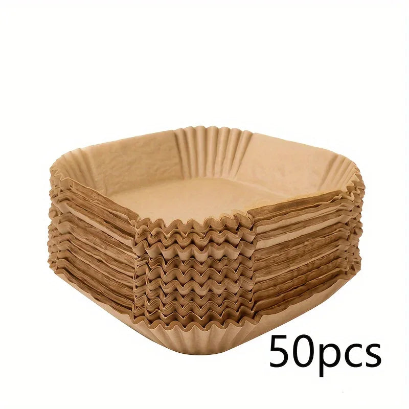 50/100pcs Square Silicone Oil Paper Mini Air Fryer Liner Suitable For Most Air Fryers Non Stick Air Fryer 