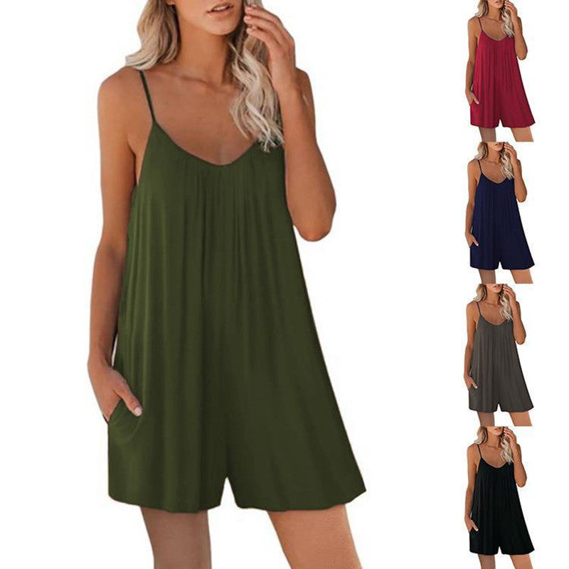 Women's Jumpsuit Casual Sleeveless Loose Straps