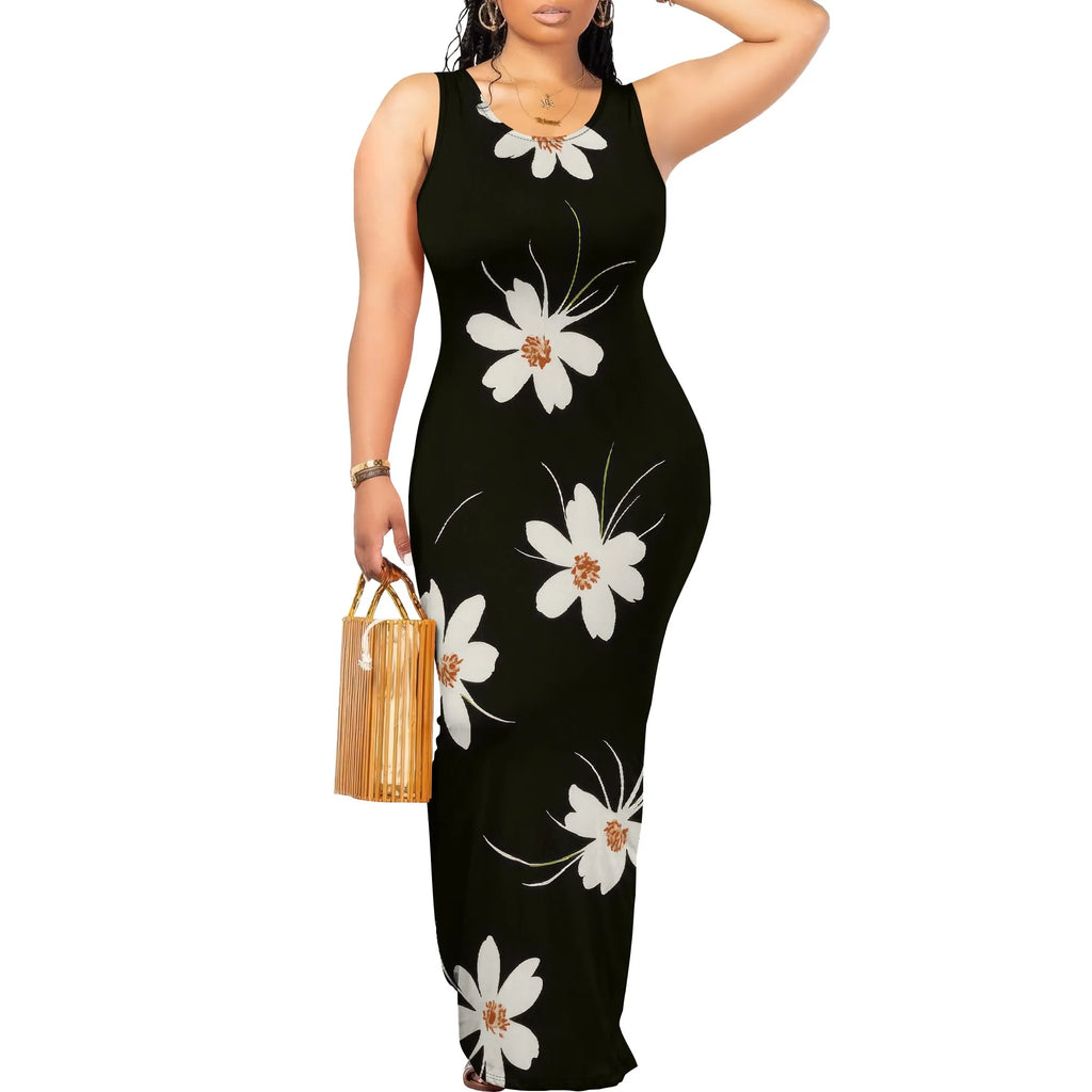 Women Summer Long Dress Casual Slip Sexy Slim Sleeveless Bodycon Maxi Dresses for Women 2025