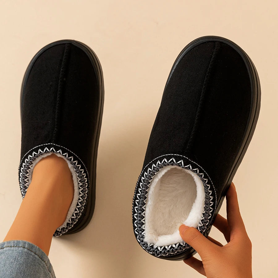 Soft Winter Bedroom Cozy Plush Women's Slippers Boots Indoor Leisure Fashion Warm Non-slip Fuzzy Couples Girl's Home Shoes