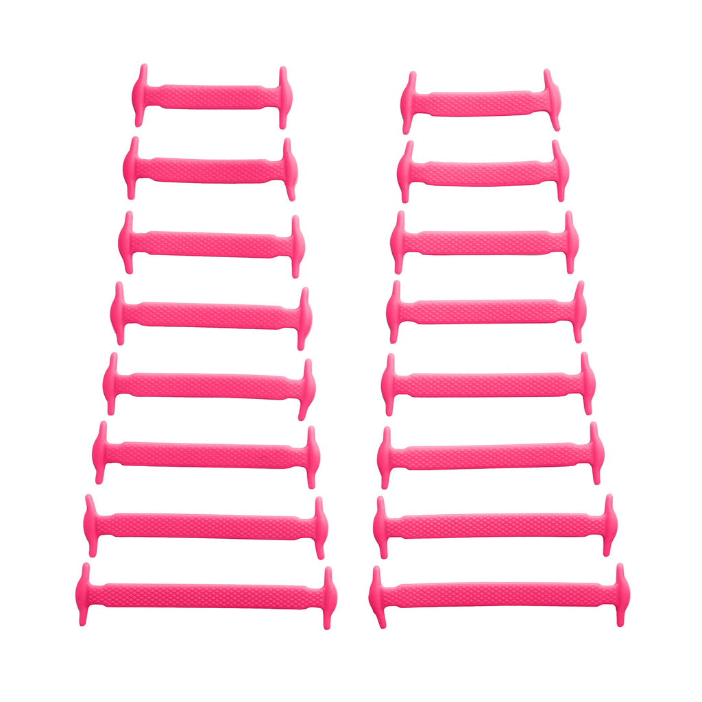 Pink Stretchy Tieless Silicone Elastic Shoelaces | 16 Straps