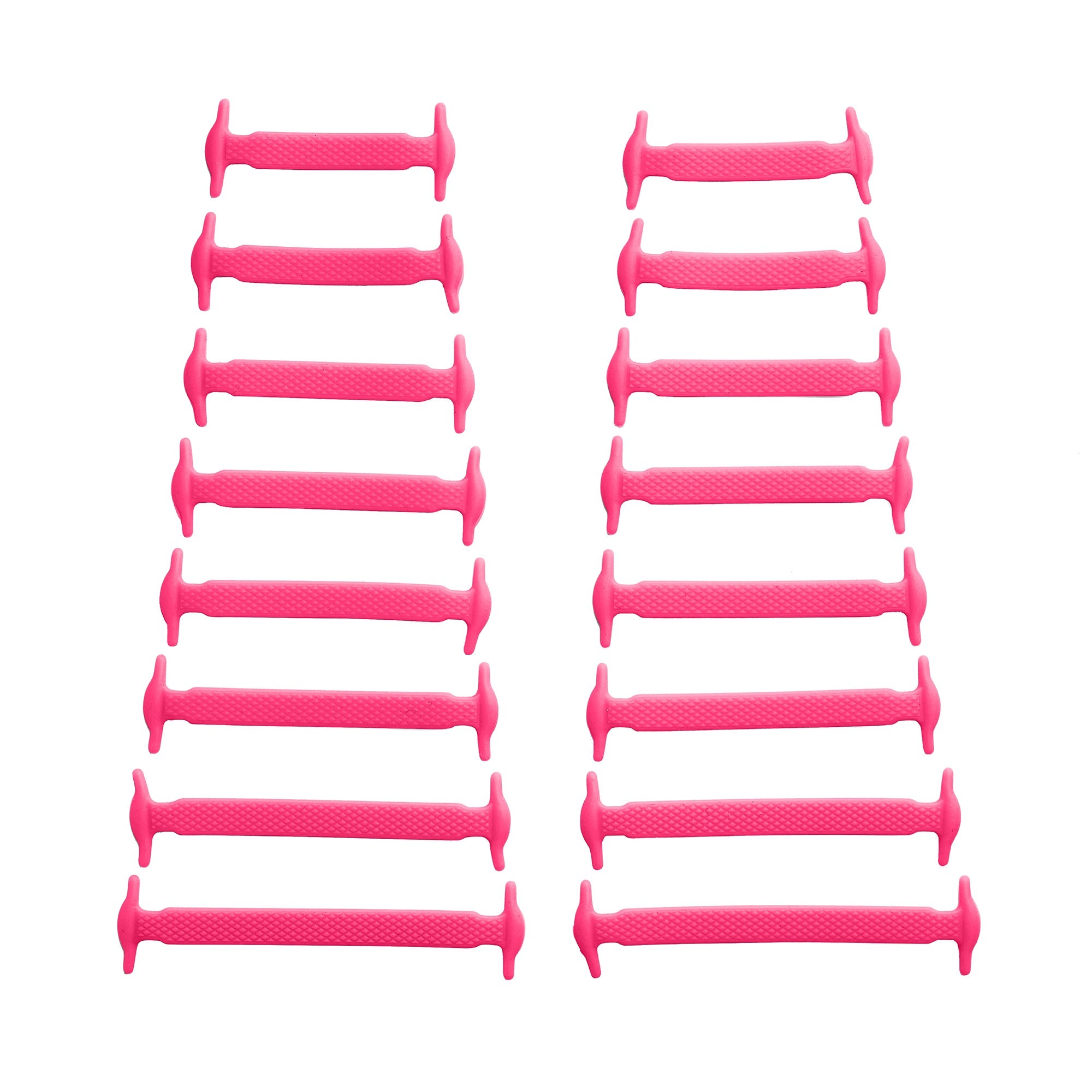 Pink Stretchy Tieless Silicone Elastic Shoelaces | 16 Straps