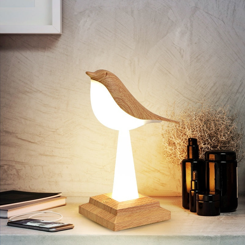 Bedroom Bedside Bird Square Night Light Charging Touch Atmosphere Table Lamp lámpara de mesa